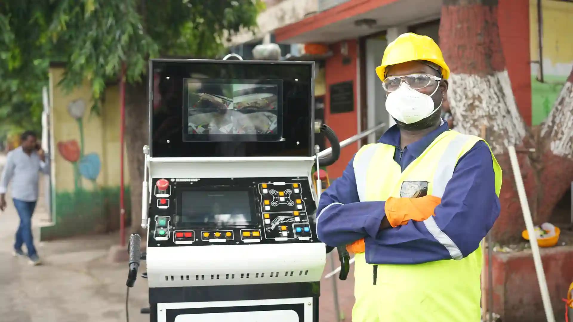 Training in handling safety equipment